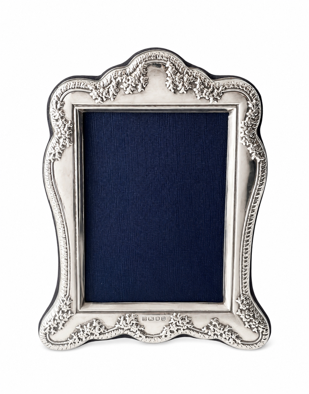 Kitney Sterling Silver Photo Frame, London 1996, Floral Detail