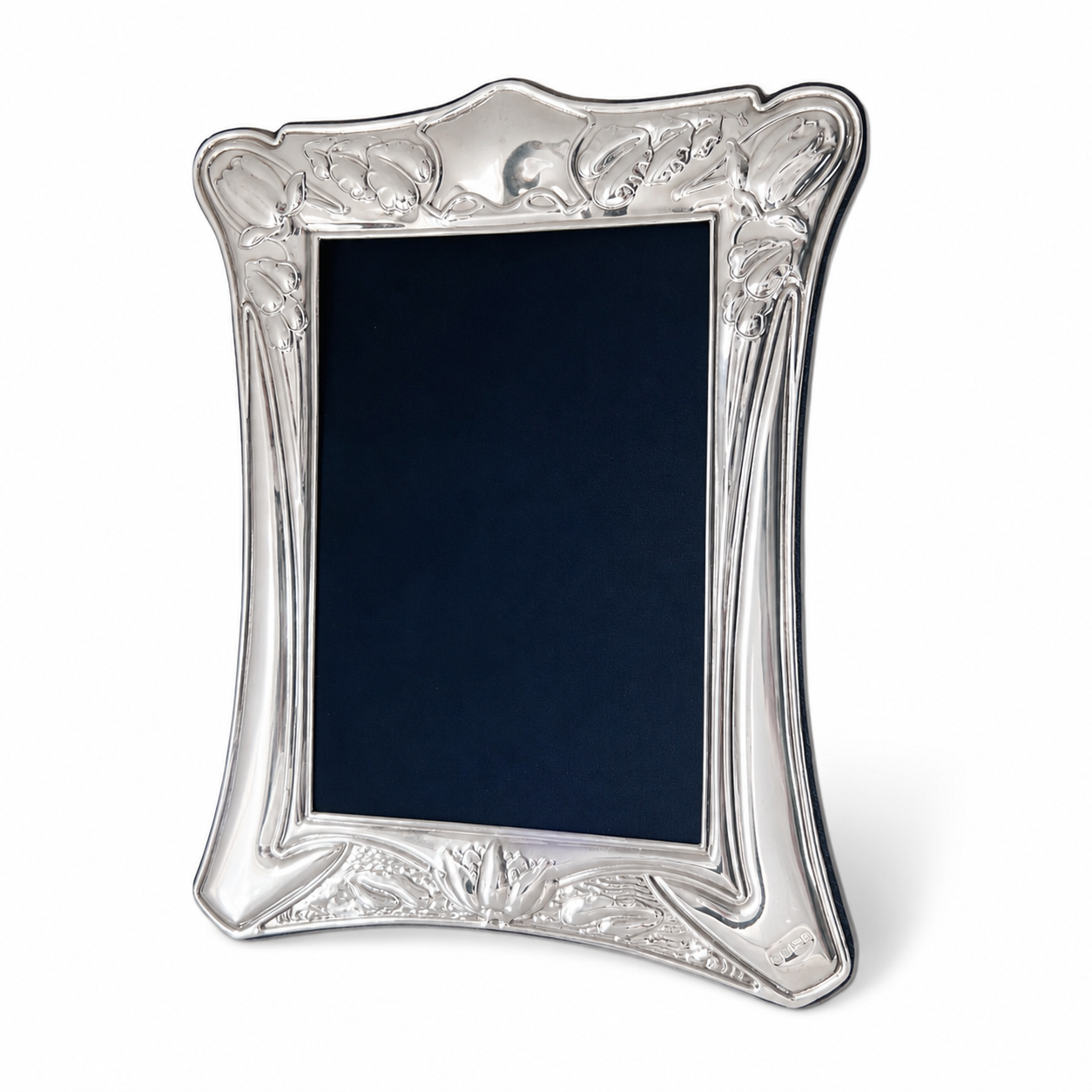 Vintage Carrs Sheffield Sterling Silver Photo Frame, Art Nouveau Floral Design, Original Box