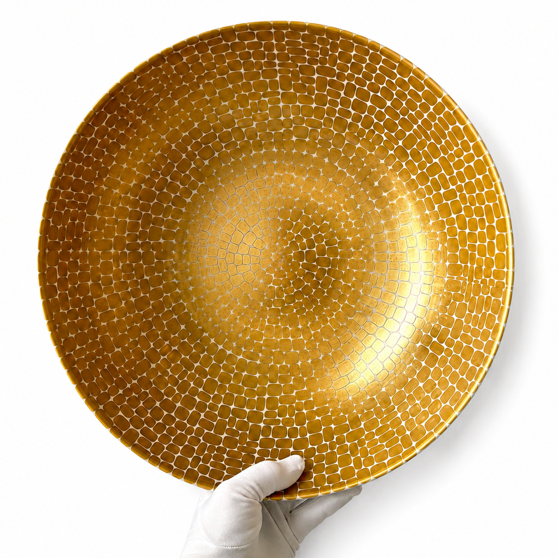 Rare Emilio Pucci Rosenthal Studio Line Metropol Gold Pebble Porcelain Bowl, Germany 1960s