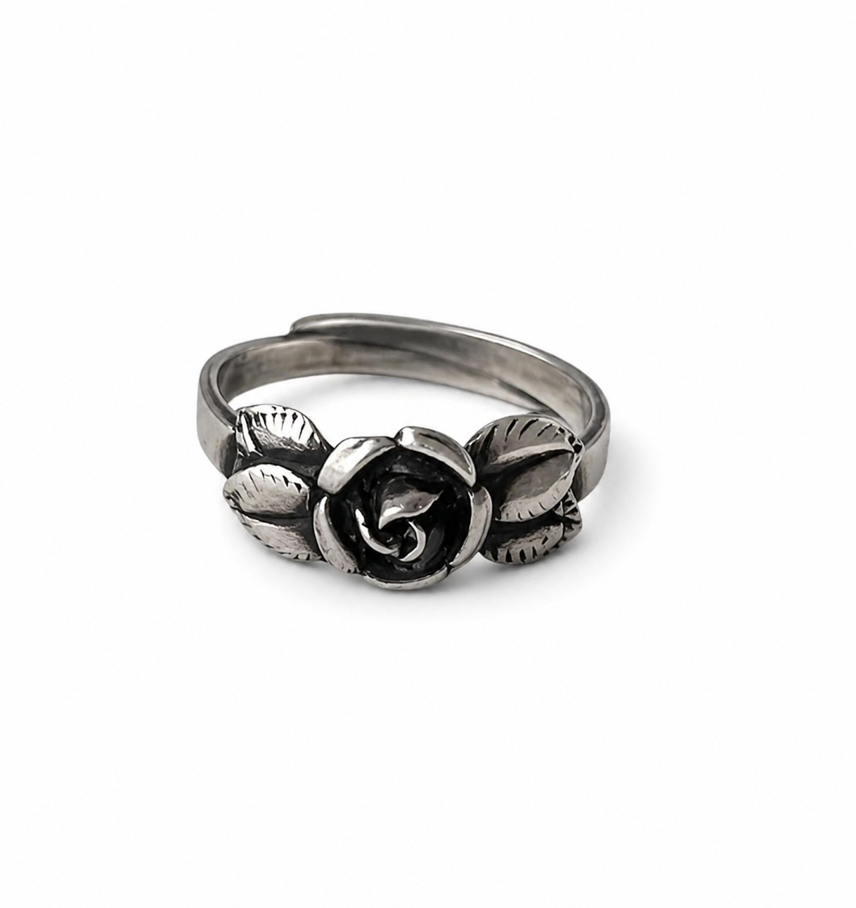 Vintage TEKA Sterling Silver Rose Ring, Adjustable 925 Floral Ring, Theodor Klotz