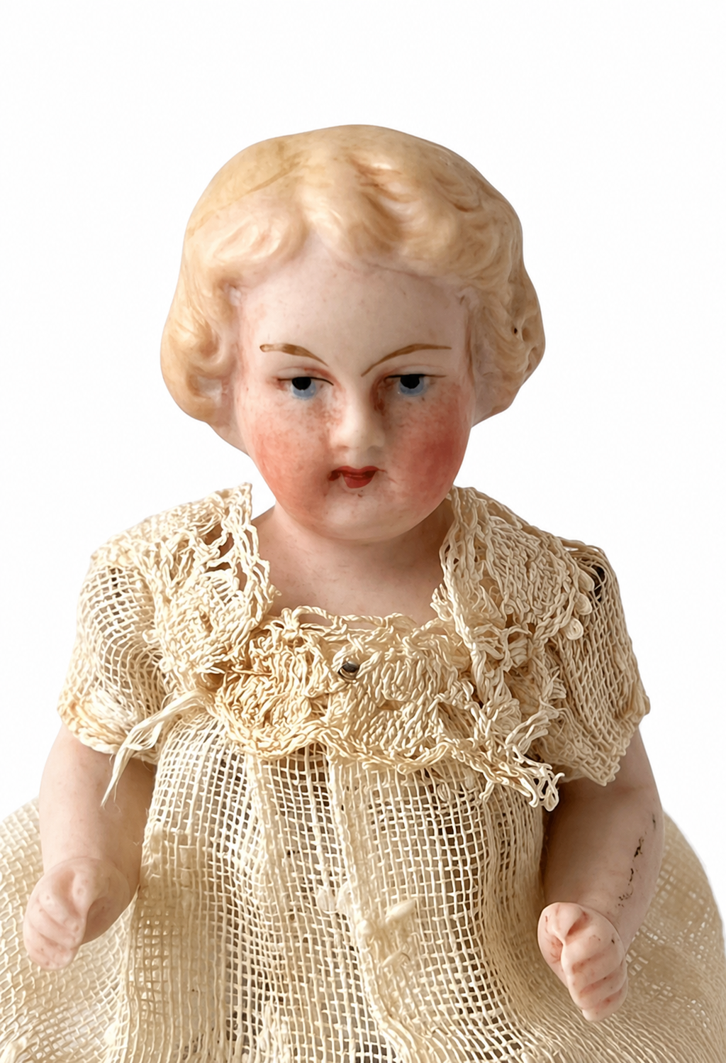 Miniature Antique German Bisque Doll.
