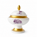 KPM Berlin Porcelain Sugar Bowl, Königliche Porzellan-Manufaktur Bomboniere, Gold Trim, 1945–1962