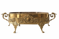 Antique French Dragon-Handle Brass Jardinière, Planter, Oval Footed Centrepiece.