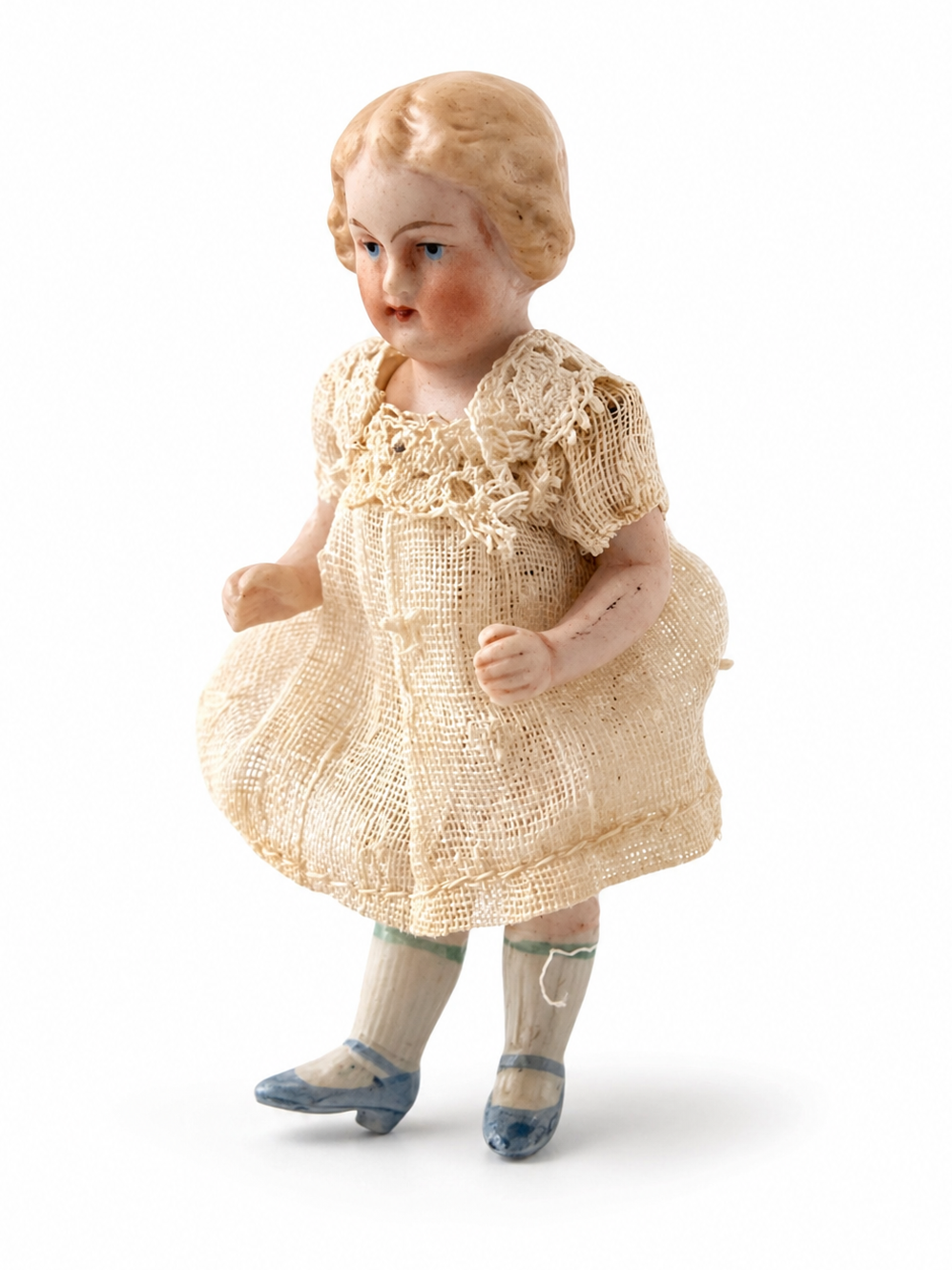 Miniature Antique German Bisque Doll.