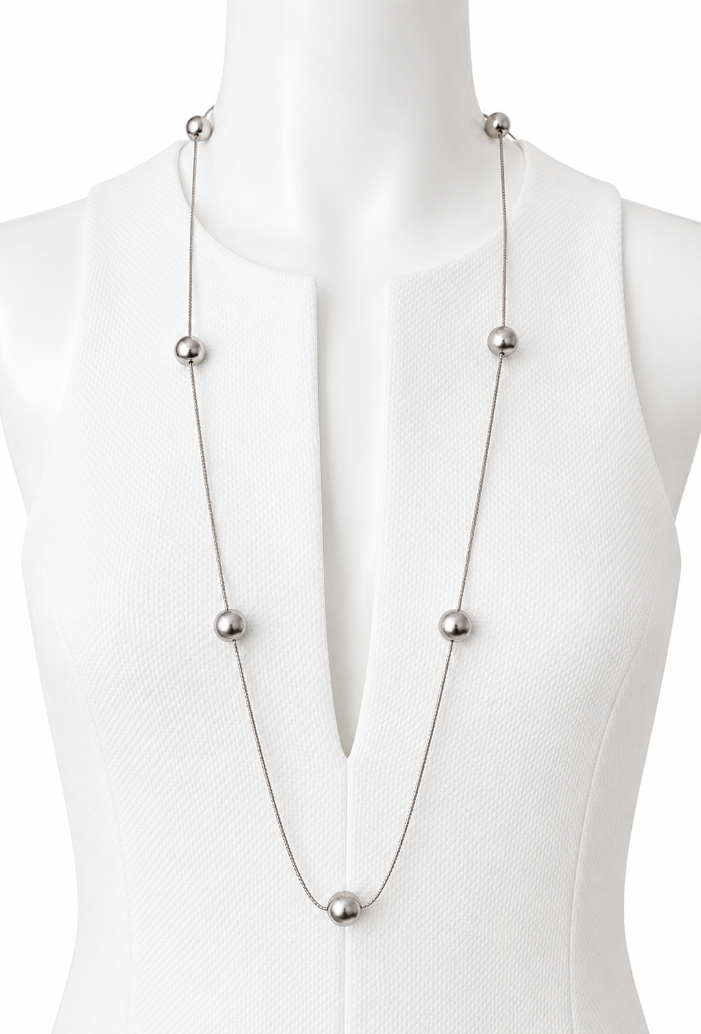 Vintage 835 Silver Necklace with Silver Beads