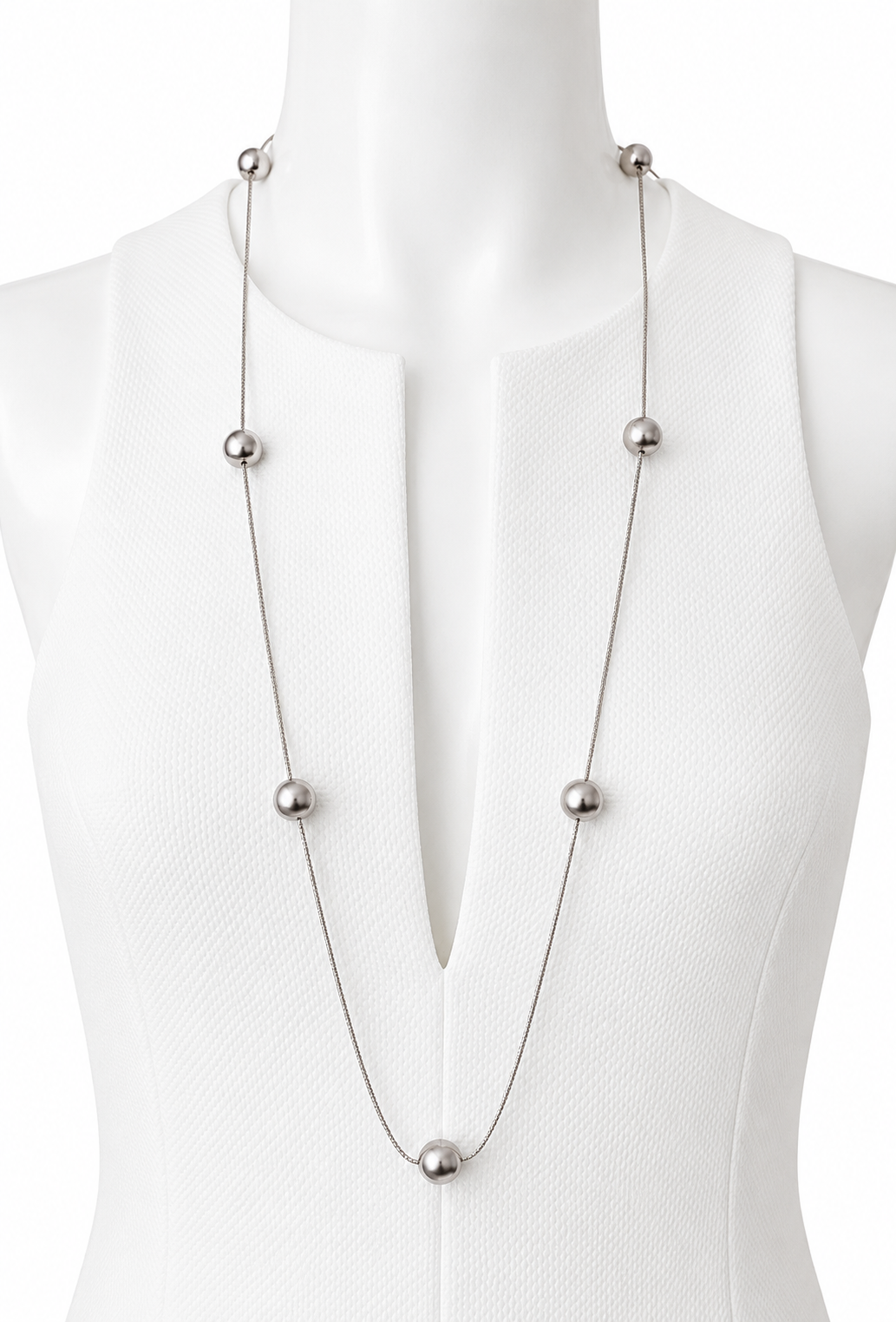 Vintage 835 Silver Necklace with Silver Beads