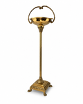 Vintage Brass Floor Ashtray. Art Deco Lion Paw Pedestal