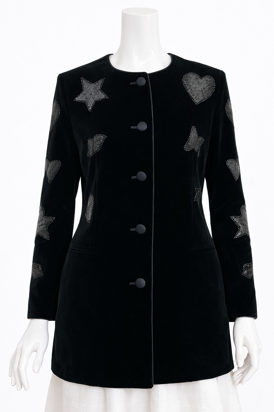 Vintage Escada Velvet Jacket Margaretha Ley Germany 80s 90s Beaded Blazer
