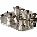 Christofle Art Deco Tea & Coffee Service – Luc Lanel c.1936 Silver Plate and Rosewood
