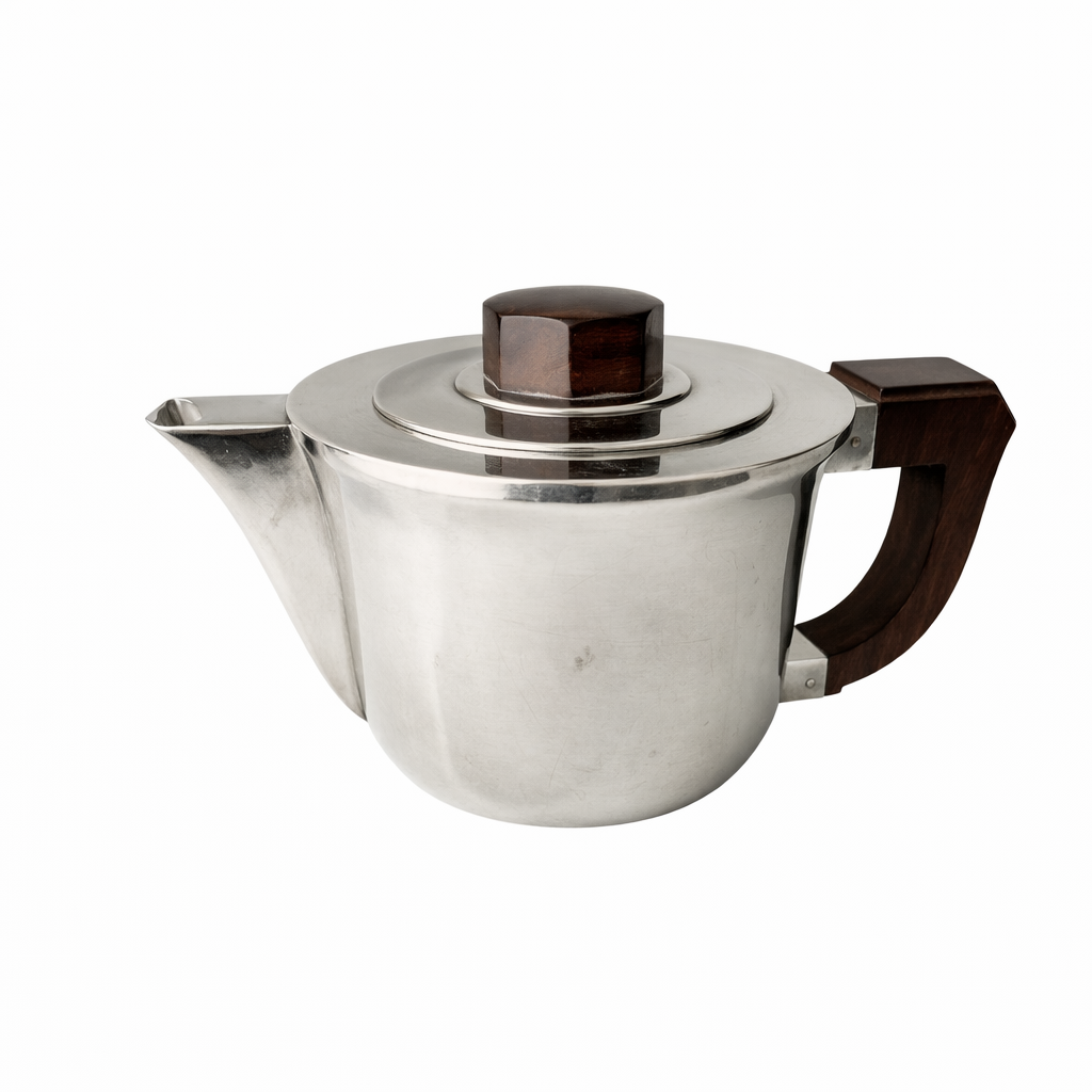 Christofle Art Deco Tea & Coffee Service – Luc Lanel c.1936 Silver Plate and Rosewood
