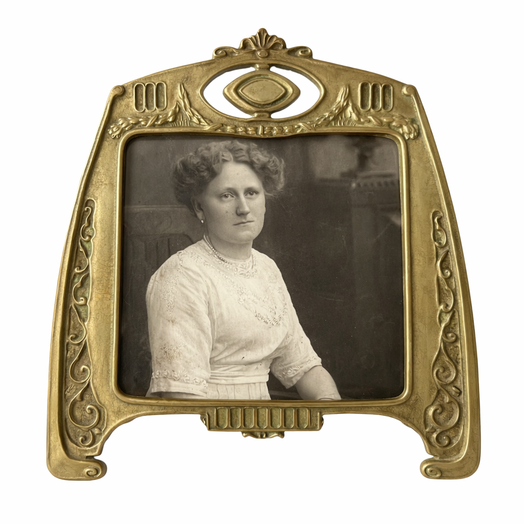 Art Nouveau Brass Photo Frame, Antique Decorative Picture Frame