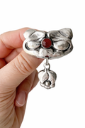 Bernhard Hertz Danish Art Nouveau Silver Carnelian Brooch Meyle Meyer Jugendstil Drop Brooch