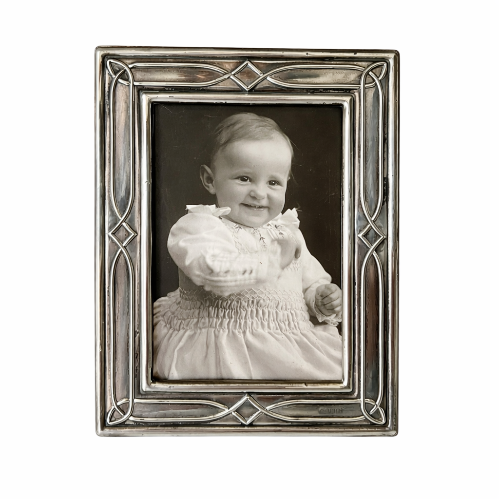 Vintage Sterling Silver Photo Frame, Art Nouveau Style, Made in Sheffield England