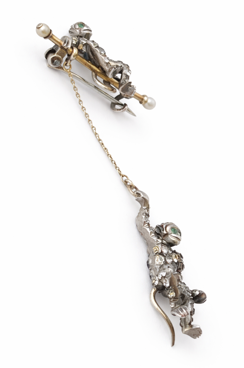 Art Deco Monkey Brooch, Sterling Silver KP 925, Knoll & Pregizer, c.1920s–30s