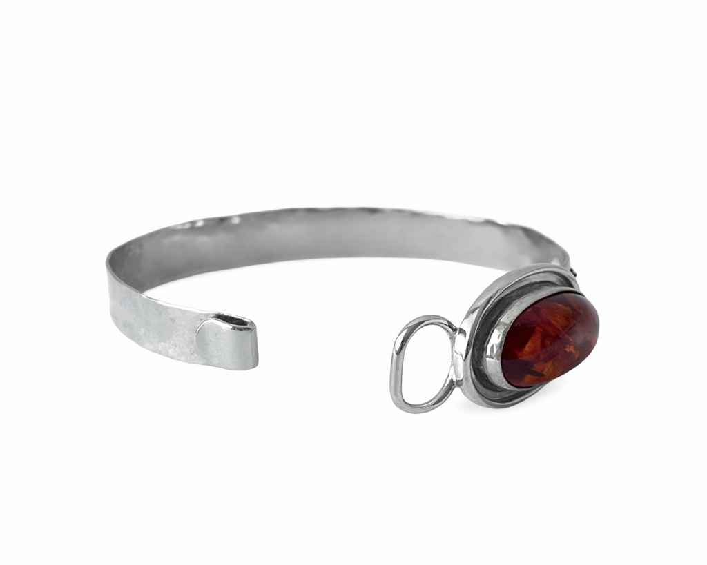 Vintage Katja Lührs Lübeck (KLS) Silver Bracelet with Baltic Amber