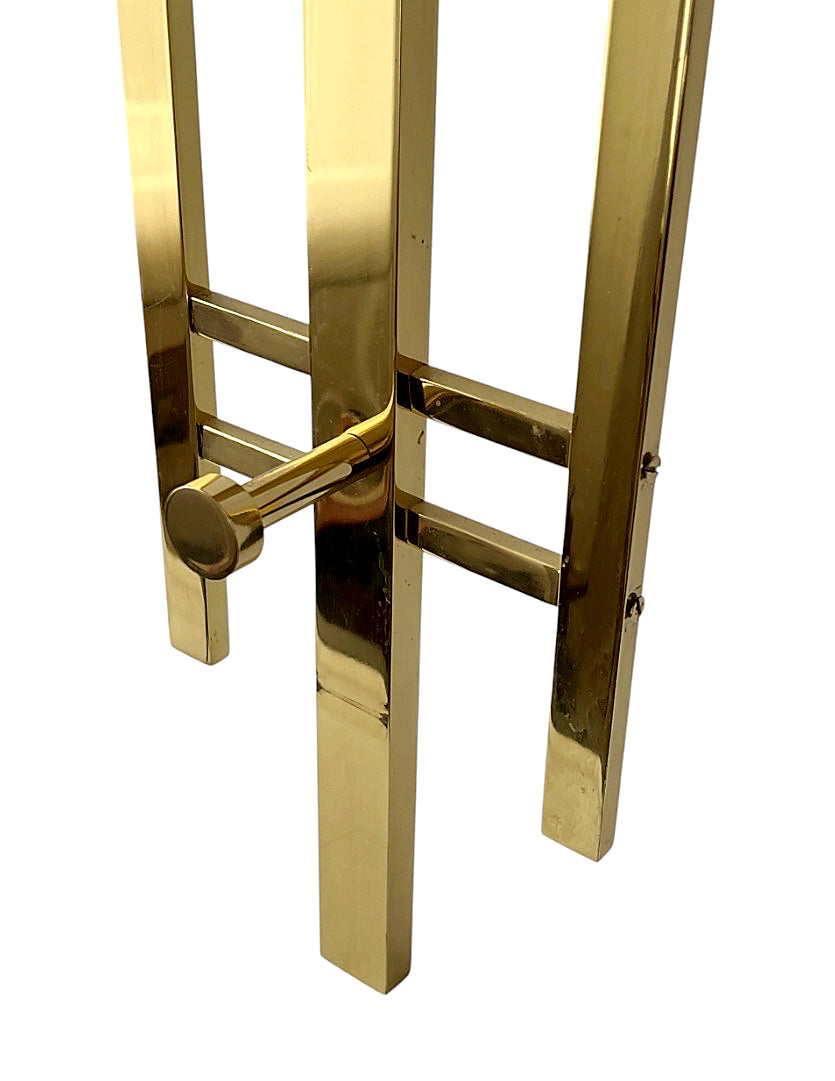Vintage German Brass Wall Coat Rack, Mid-Century Modern Entryway Hooks, 110 cm Tall
