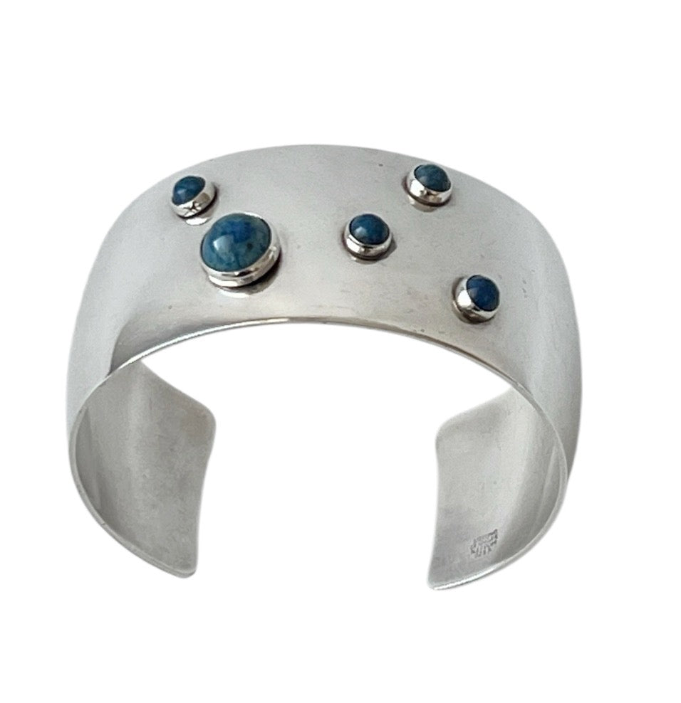 Niels Erik From Sterling Silver Sodalite Cuff Bracelet, Scandinavian  Modernist Jewellery