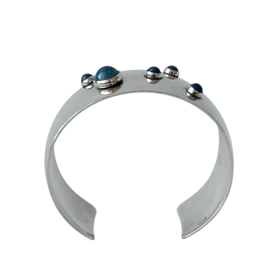 Niels Erik From Sterling Silver Sodalite Cuff Bracelet, Scandinavian  Modernist Jewellery