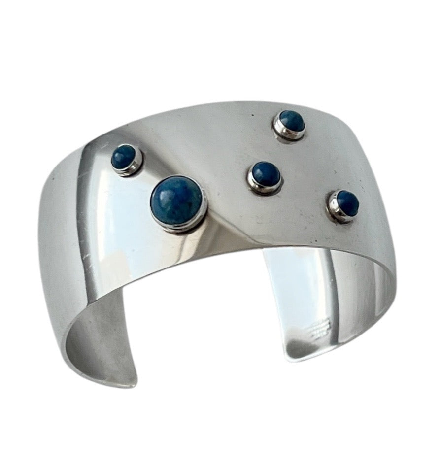 Niels Erik From Sterling Silver Sodalite Cuff Bracelet, Scandinavian  Modernist Jewellery