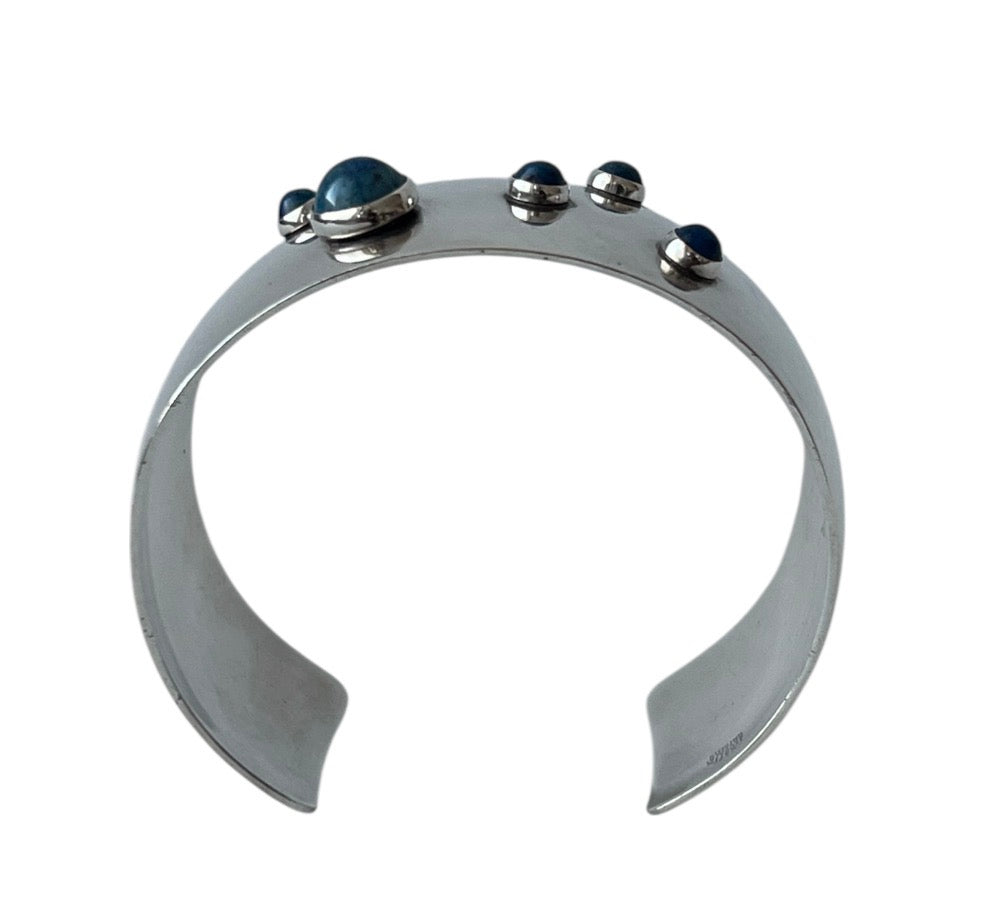 Niels Erik From Sterling Silver Sodalite Cuff Bracelet, Scandinavian  Modernist Jewellery