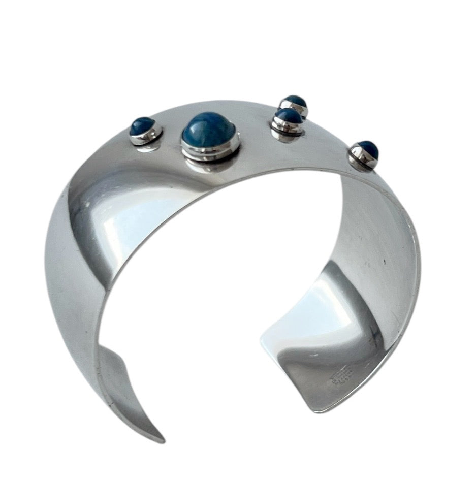 Niels Erik From Sterling Silver Sodalite Cuff Bracelet, Scandinavian  Modernist Jewellery