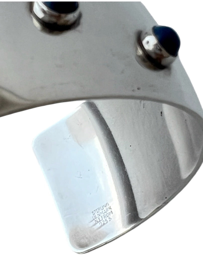 Niels Erik From Sterling Silver Sodalite Cuff Bracelet, Scandinavian  Modernist Jewellery
