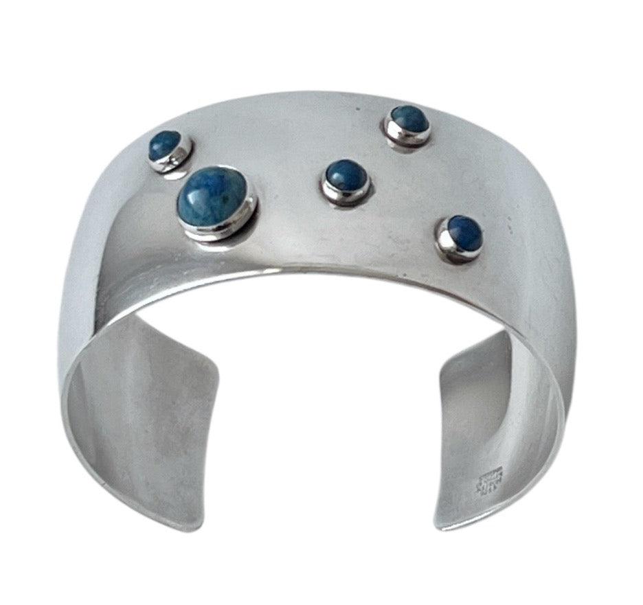 Niels Erik From Sterling Silver Sodalite Cuff Bracelet, Scandinavian  Modernist Jewellery