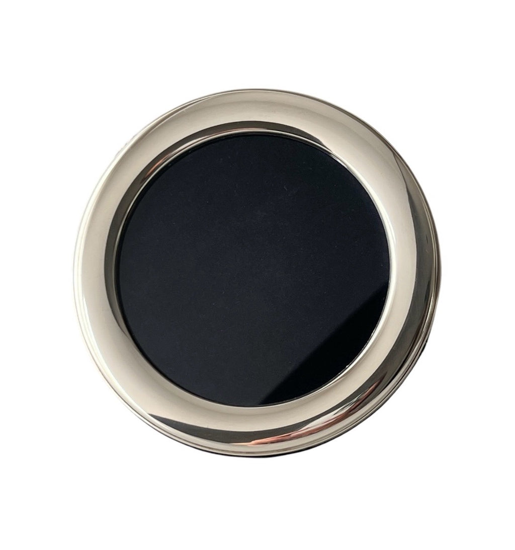 Vintage Sterling Silver Round Photo Frame, B&Co Birmingham, Tabletop Picture Frame.