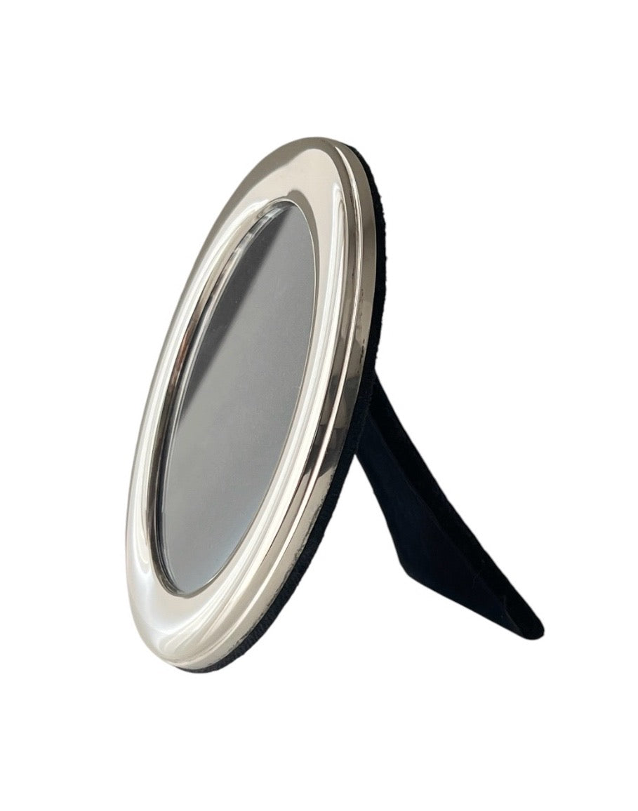 Vintage Sterling Silver Round Photo Frame, B&Co Birmingham, Tabletop Picture Frame.