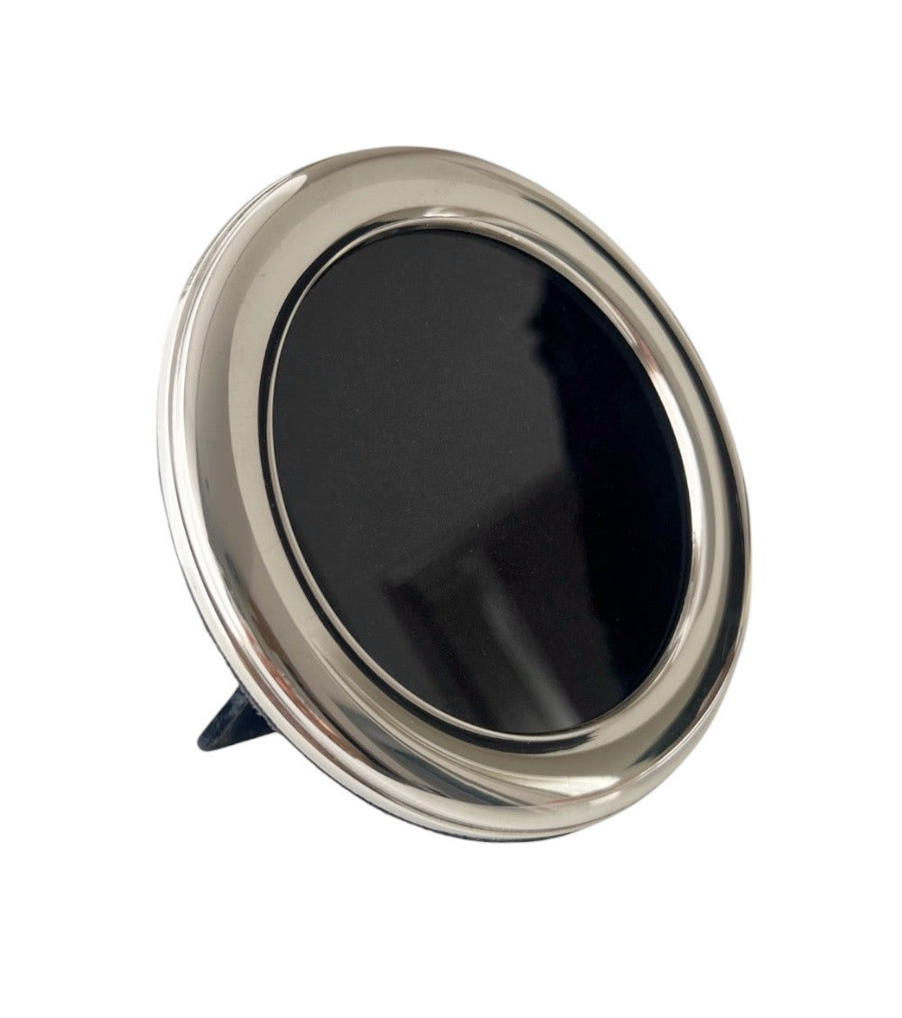 Vintage Sterling Silver Round Photo Frame, B&Co Birmingham, Tabletop Picture Frame.
