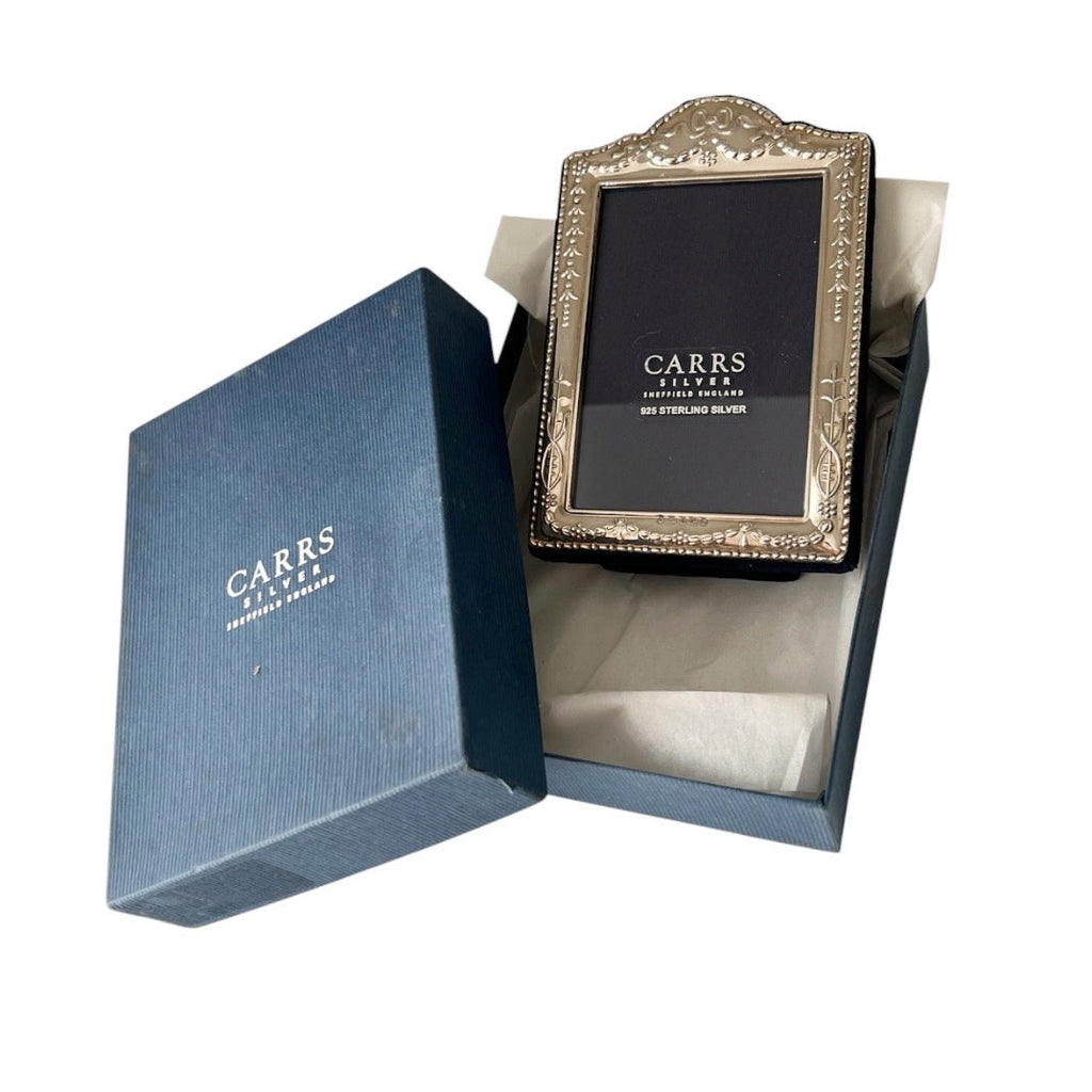 Carrs Sterling Silver Photo Frame, Hallmarked Sheffield Ornate Picture Frame with Box
