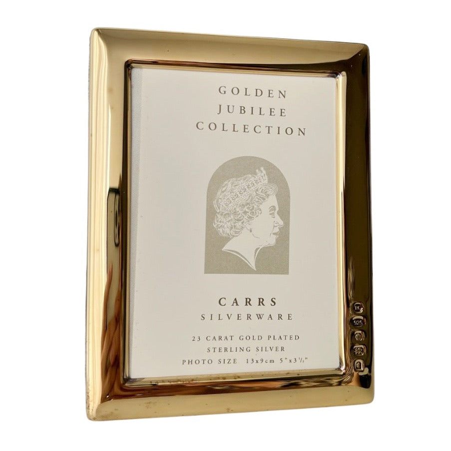 Carrs Golden Jubilee 23ct Gold Plated Sterling Silver Photo Frame, Boxed 2002