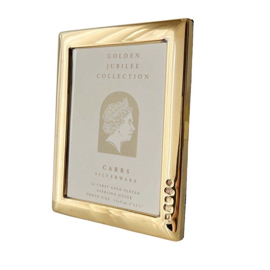 Carrs Golden Jubilee 23ct Gold Plated Sterling Silver Photo Frame, Boxed 2002