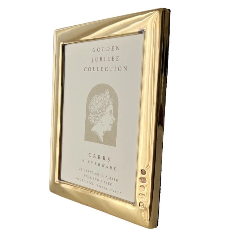 Carrs Golden Jubilee 23ct Gold Plated Sterling Silver Photo Frame, Boxed 2002
