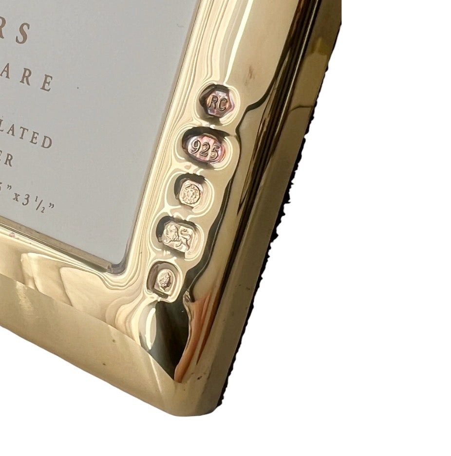 Carrs Golden Jubilee 23ct Gold Plated Sterling Silver Photo Frame, Boxed 2002