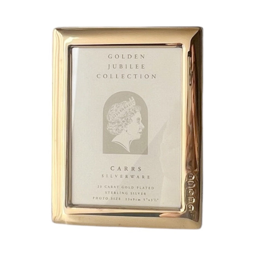 Carrs Golden Jubilee 23ct Gold Plated Sterling Silver Photo Frame, Boxed 2002