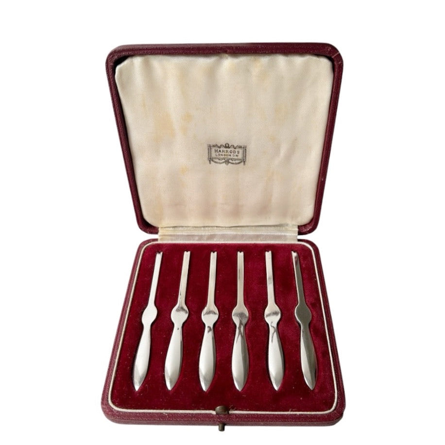 Vintage Harrods E.P.N.S Lobster and Crab Picks – Boxed Set of 6