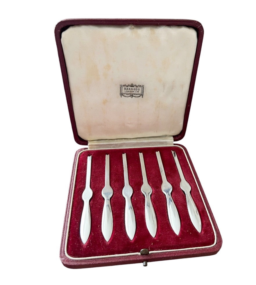 Vintage Harrods E.P.N.S Lobster and Crab Picks – Boxed Set of 6