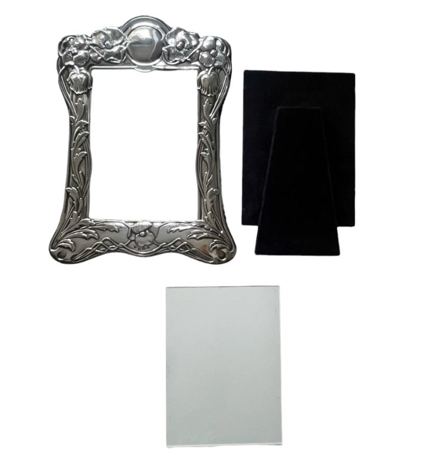 Vintage Sterling Silver Photo Frame – Carr’s Sheffield 1988, Art Nouveau Floral Design