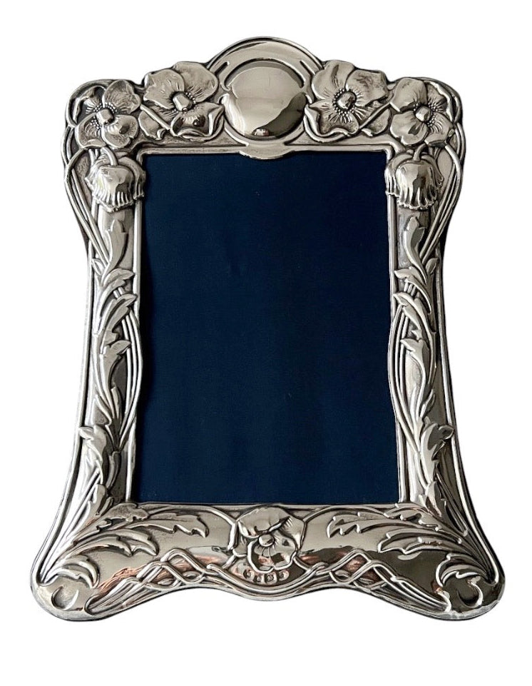 Vintage Sterling Silver Photo Frame – Carr’s Sheffield 1988, Art Nouveau Floral Design