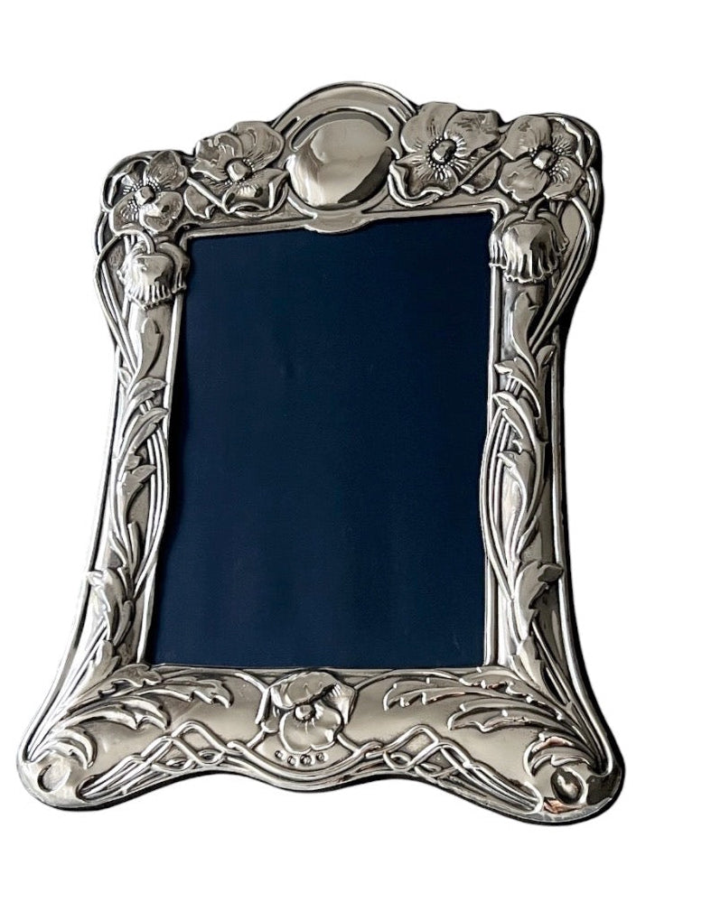 Vintage Sterling Silver Photo Frame – Carr’s Sheffield 1988, Art Nouveau Floral Design