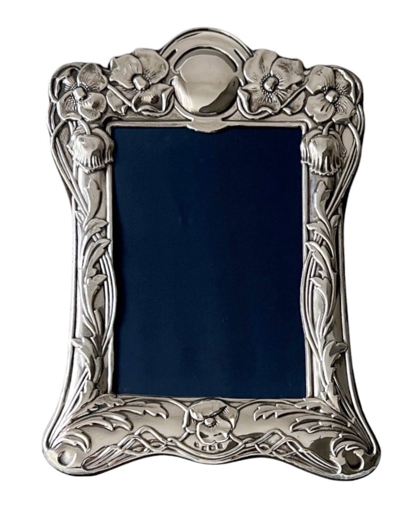 Vintage Sterling Silver Photo Frame – Carr’s Sheffield 1988, Art Nouveau Floral Design