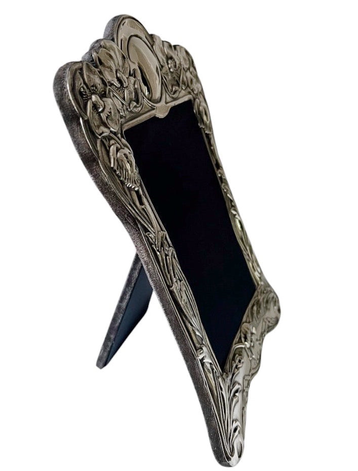 Vintage Sterling Silver Photo Frame – Carr’s Sheffield 1988, Art Nouveau Floral Design