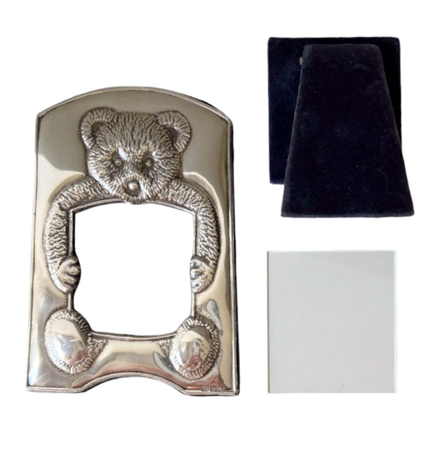 Vintage Sterling Silver Teddy Bear Photo Frame, Birmingham 1996