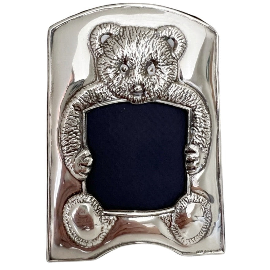 Vintage Sterling Silver Teddy Bear Photo Frame, Birmingham 1996