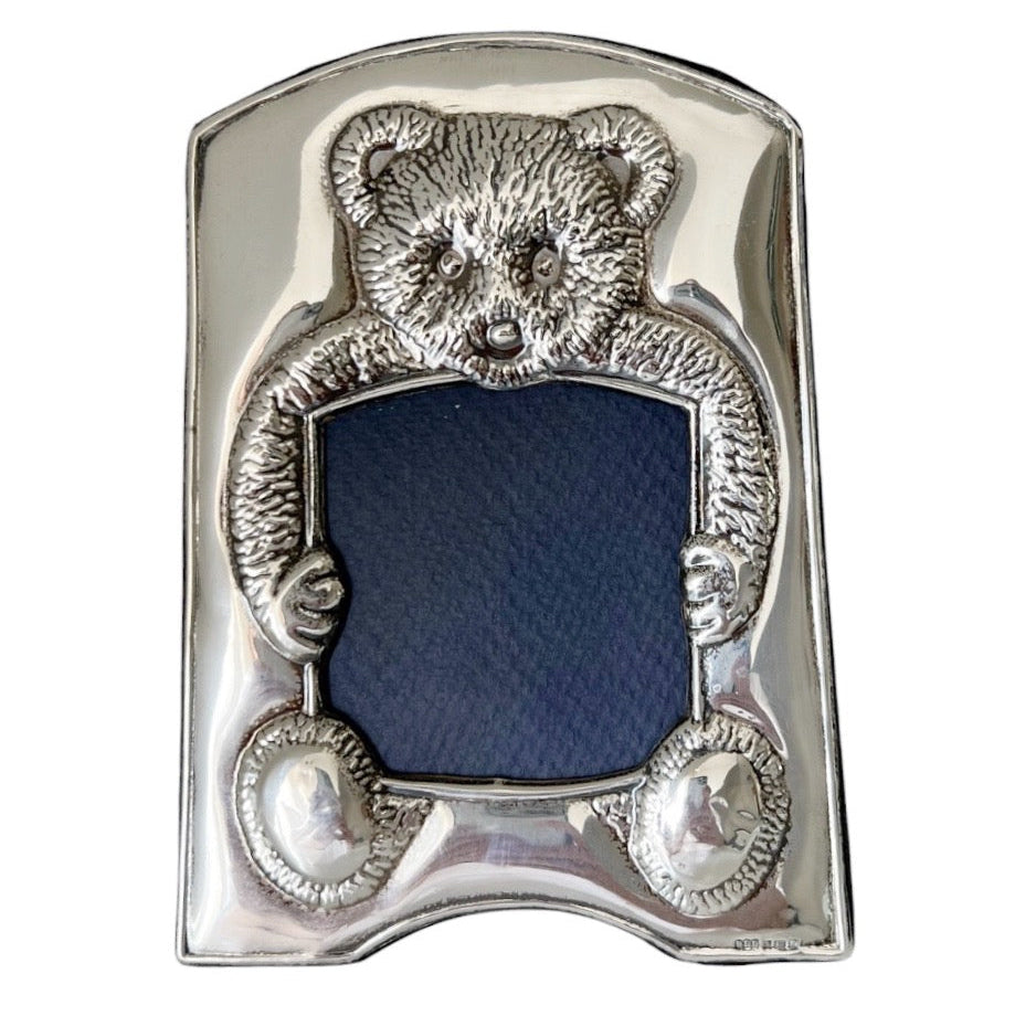 Vintage Sterling Silver Teddy Bear Photo Frame, Birmingham 1996