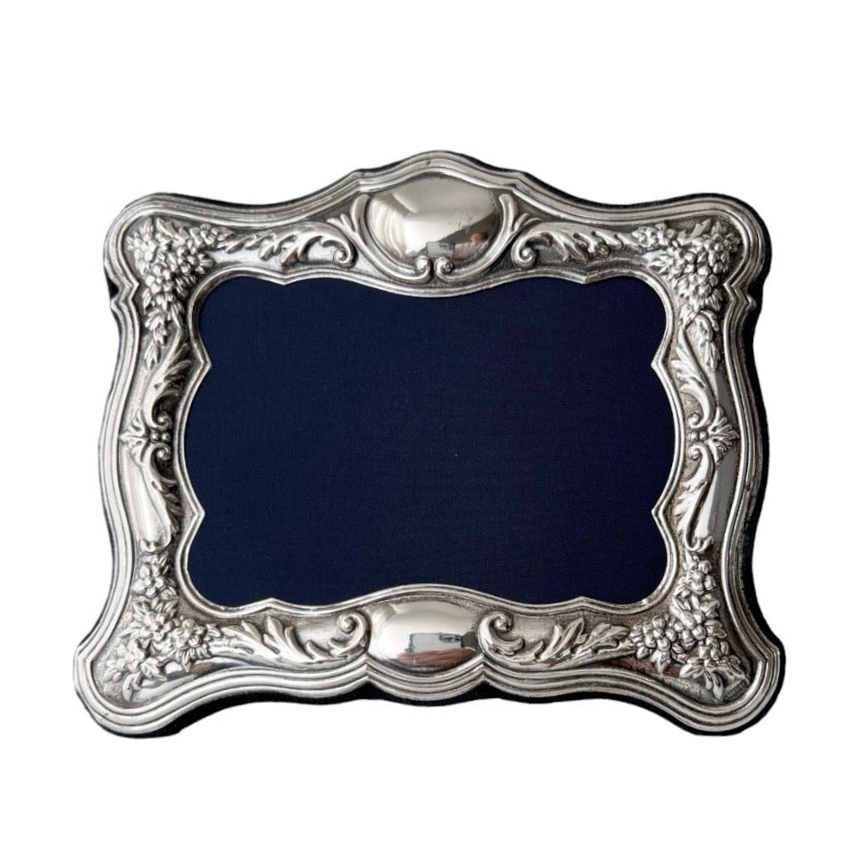 Vintage Carr’s Sterling Silver Photo Frame, Birmingham 1995, Ornate Floral Design