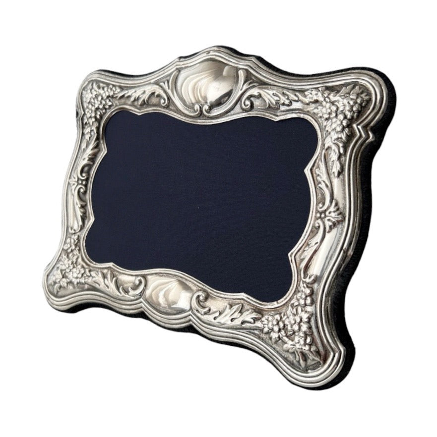 Vintage Carr’s Sterling Silver Photo Frame, Birmingham 1995, Ornate Floral Design