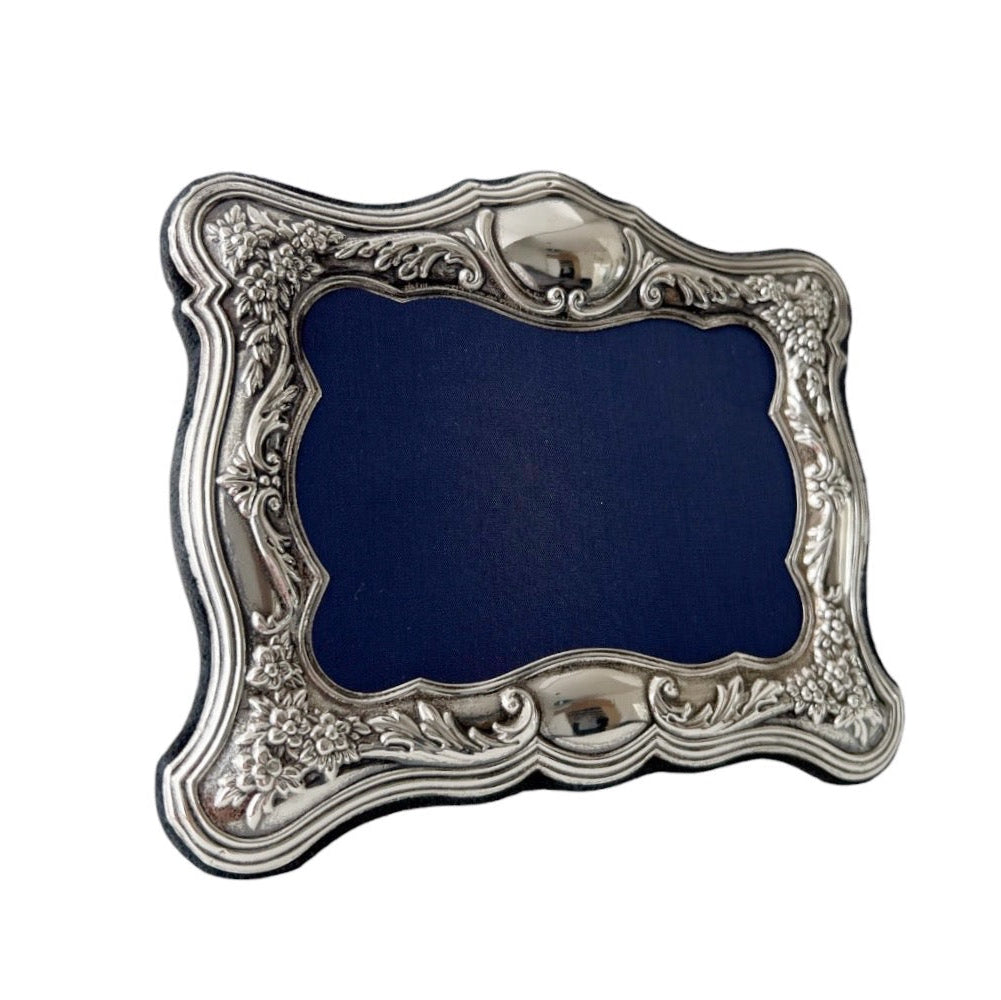 Vintage Carr’s Sterling Silver Photo Frame, Birmingham 1995, Ornate Floral Design