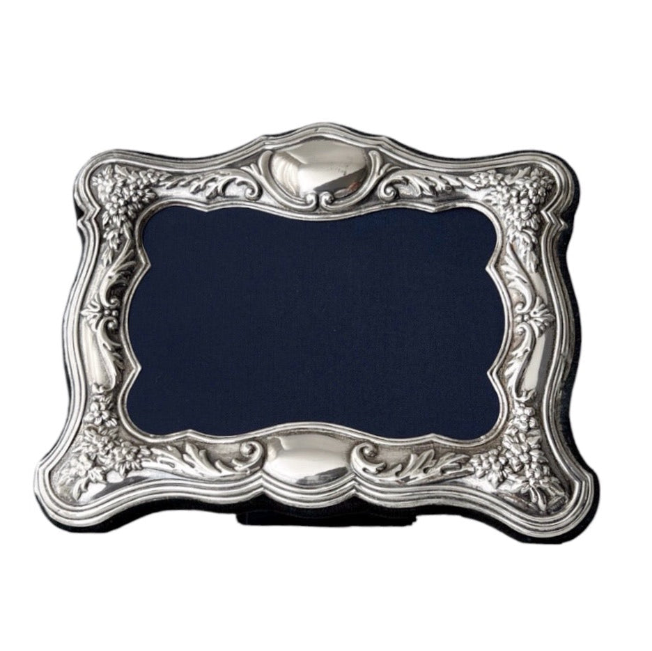 Vintage Carr’s Sterling Silver Photo Frame, Birmingham 1995, Ornate Floral Design
